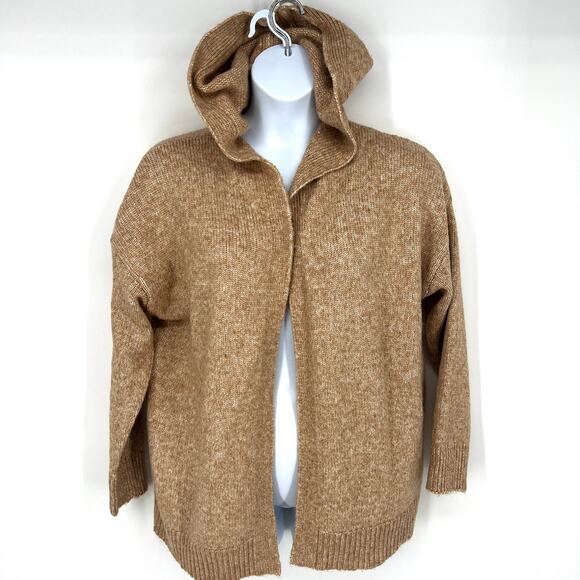 Banana Republic Womens Open Front Hoodie Cardigan Sweater NWT Size L Tan - Picture 1 of 10